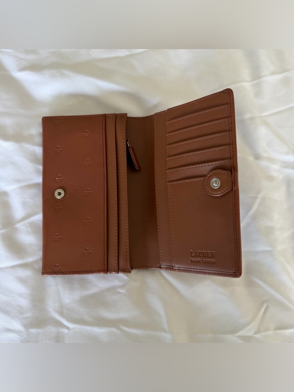 Lauren Ralph Lauren Chestnut Leather Fold Wallet